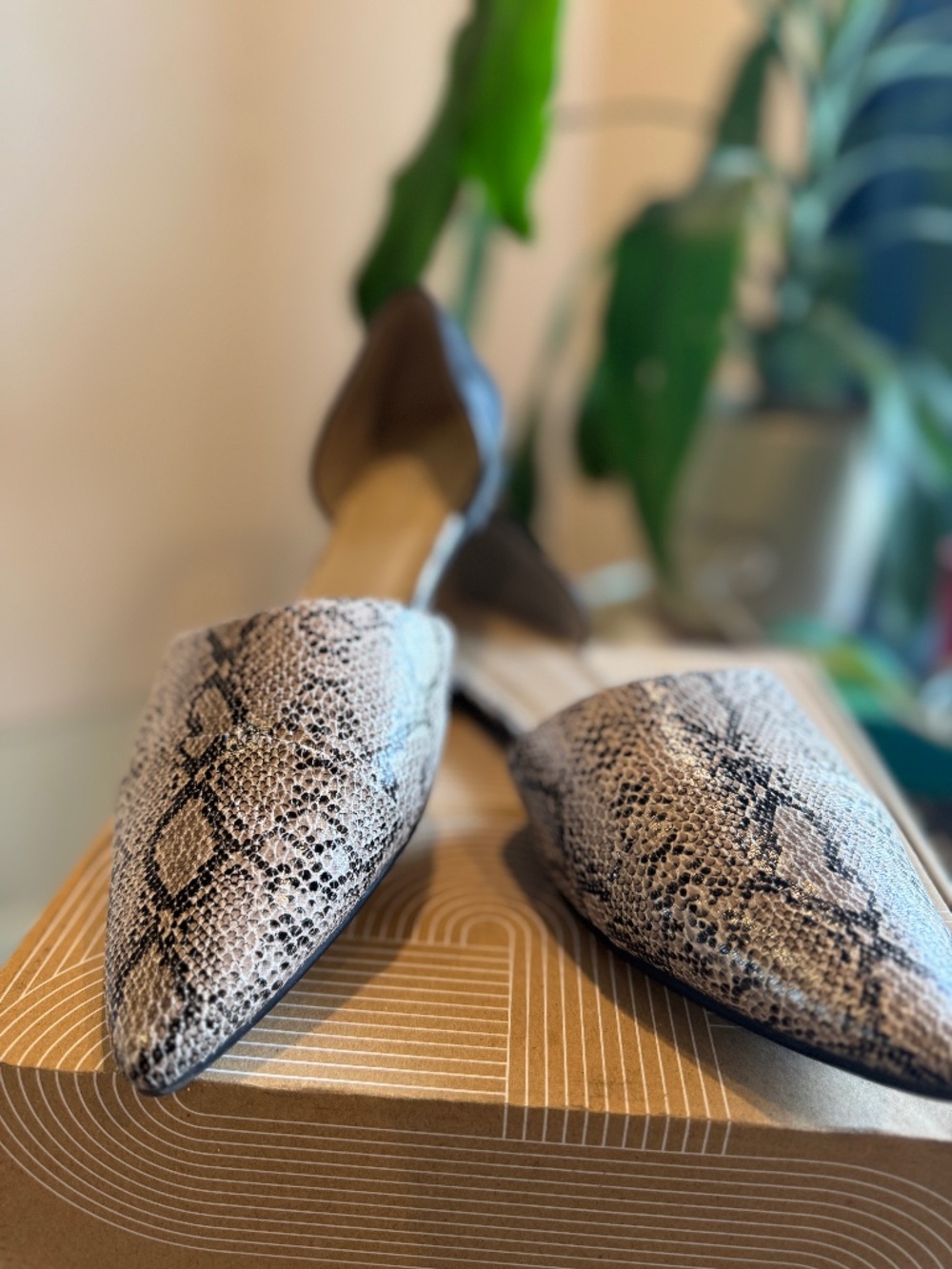 Nine West Snakeskin D’Orsay Flats ✨ | Pointed Toe | Size 12 | Chic + Versatile